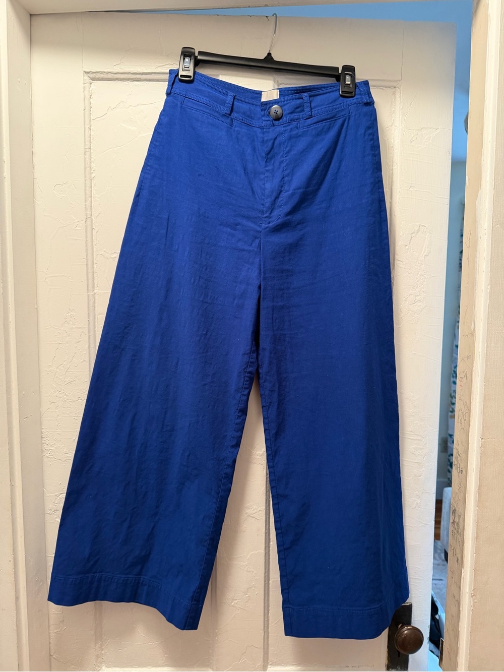 Maeve Wide-Leg High-Rise Pants in Cobalt Blue - Picture 4 of 11